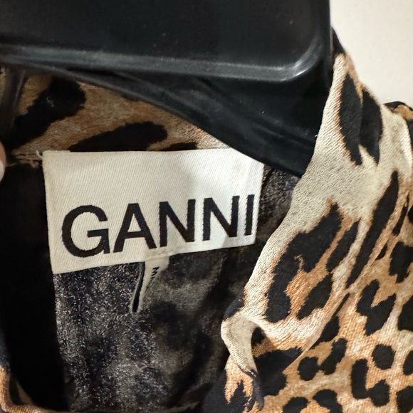 GANNI Georgette short sleeve leopard tunic /dress - Picture 5 of 8